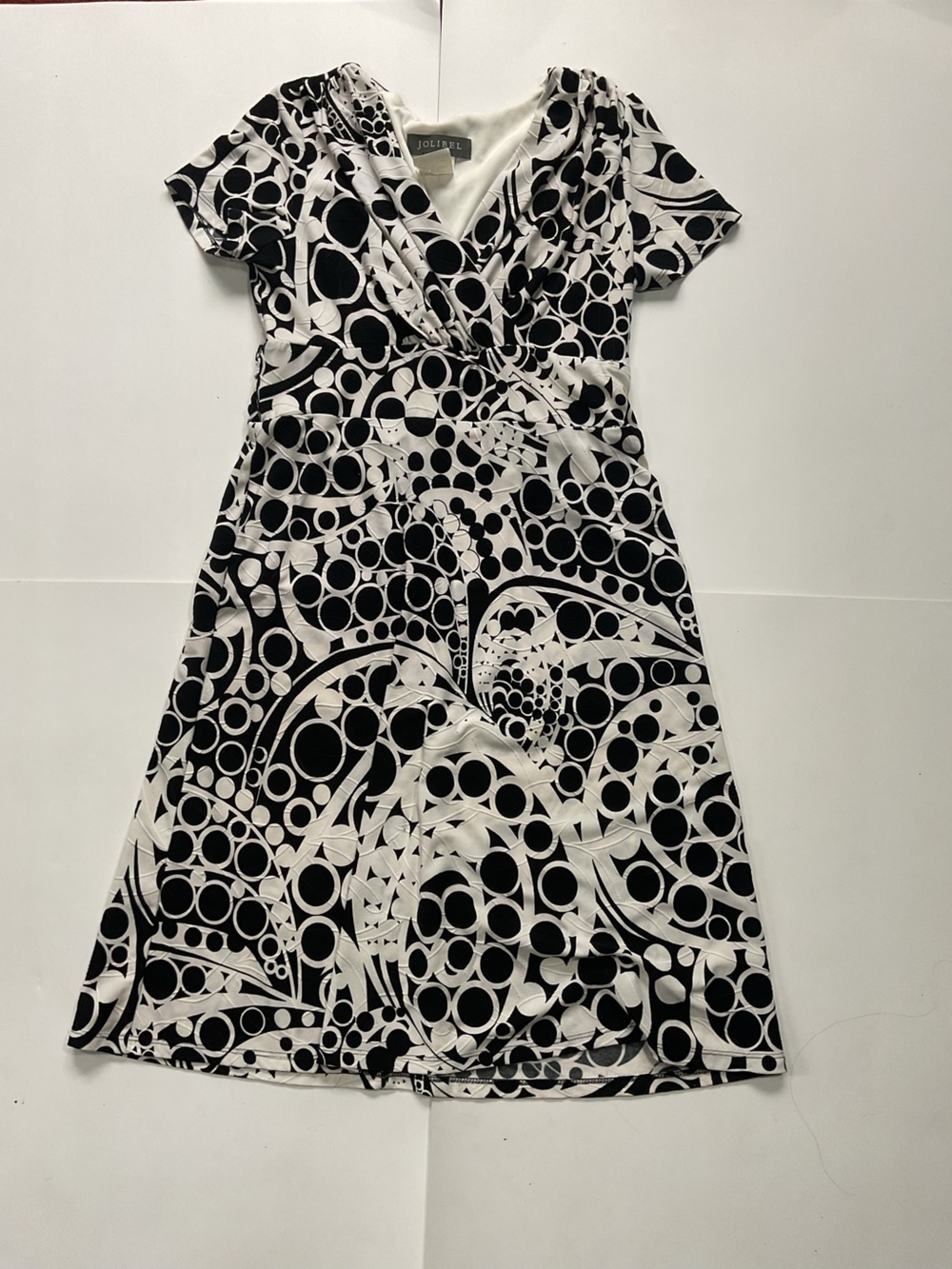 Vintage Y2K Jolibel Black & White Mod Geometric Dress Size 10
